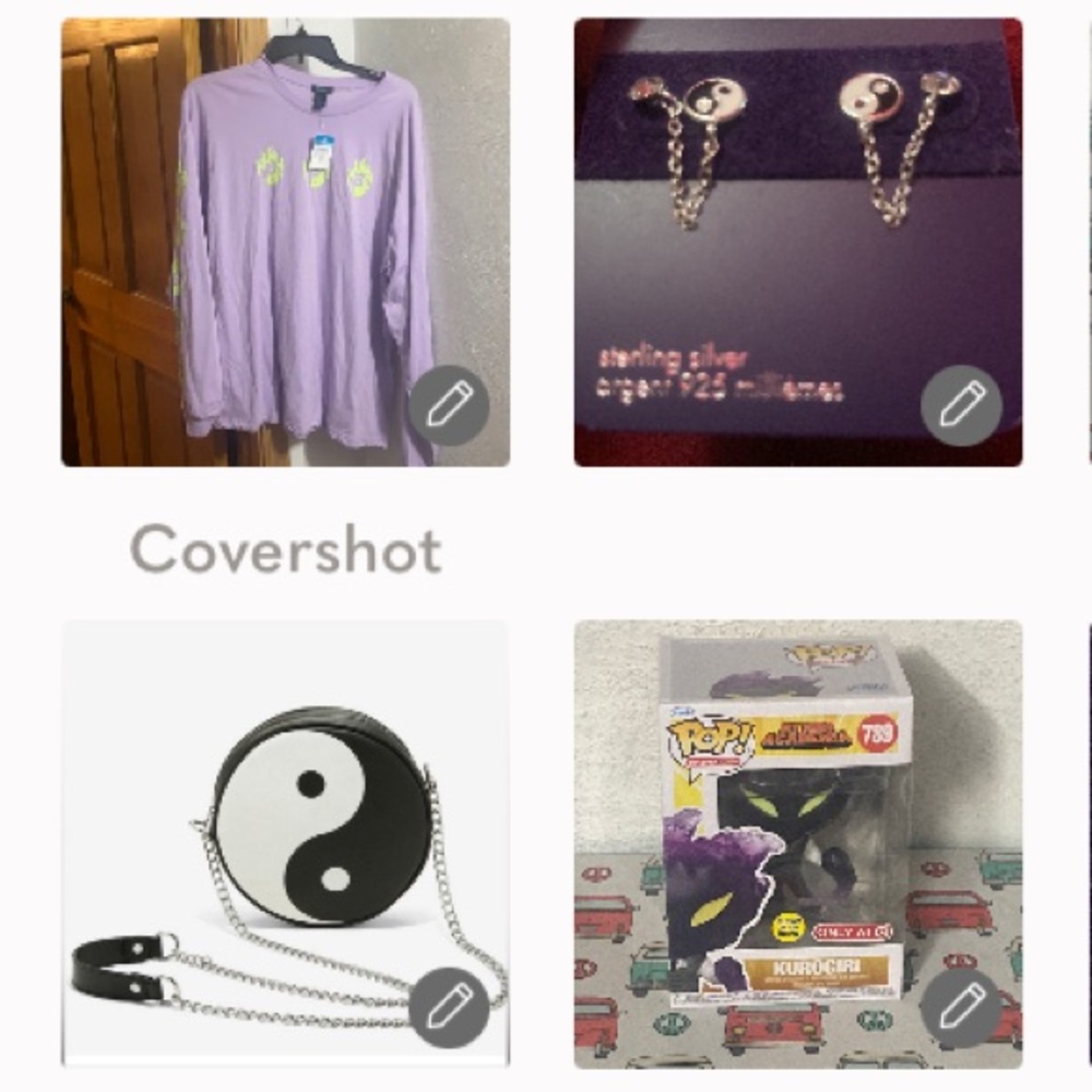 NEW Yin-Yang Purse+Keep the Mood 1X tee+925☯️earrings+ Funko 789 KUROGIRI